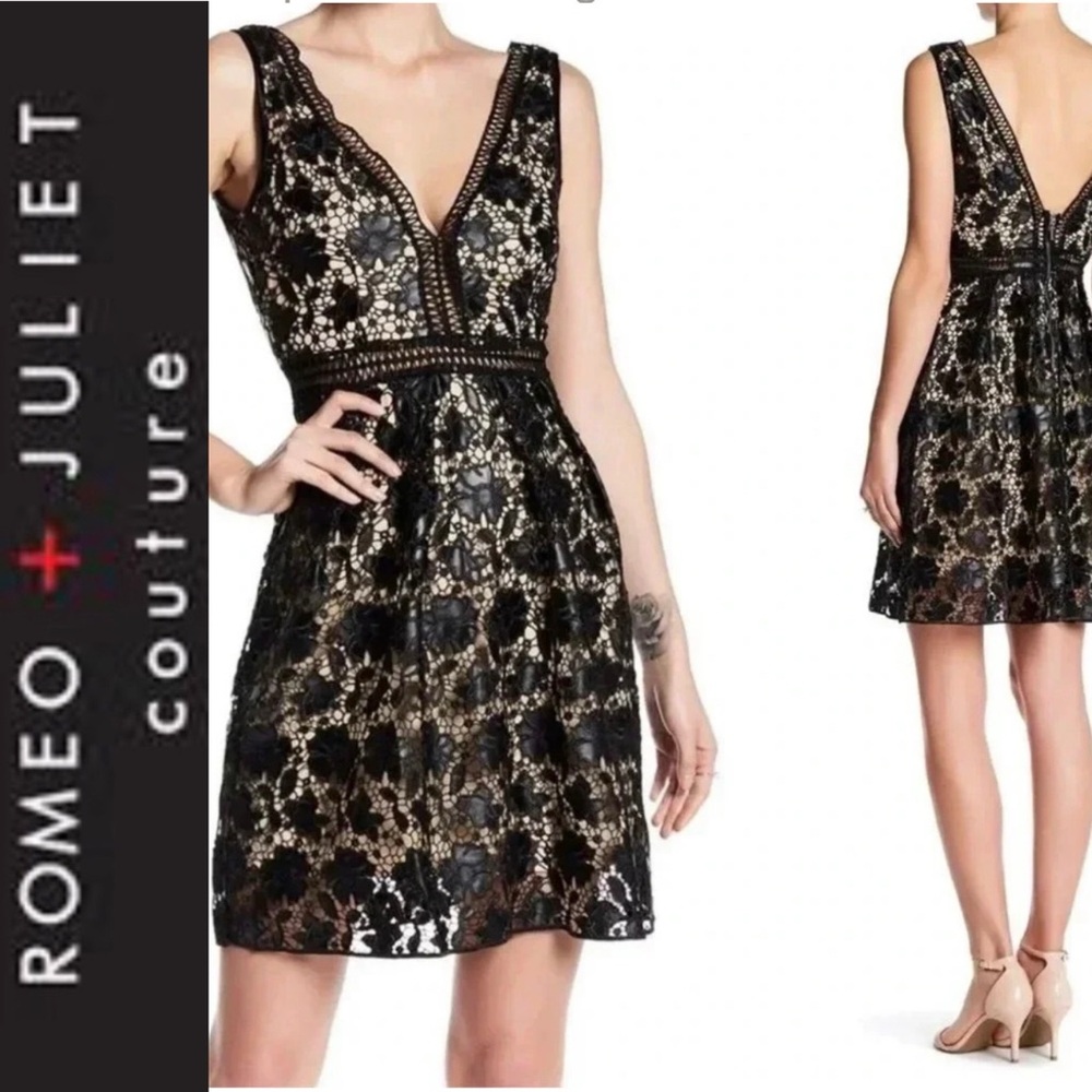 Romeo & Juliet Couture Black Lace Dress